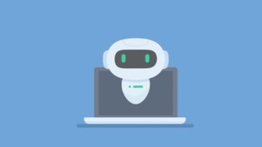 Bilgisayardaki robot müşteri otomatik mesaj yanıt sistemi kavramına konuşuyor