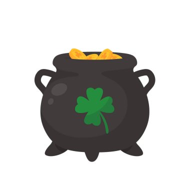 Yeşil kap altın sikkelerle dolu. Aziz Patrick Festivali 'nde iyi şanslar.