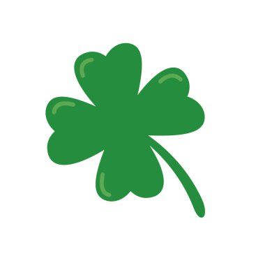 Yeşil dört yapraklı yonca. St. Patrick festivalinde iyi şanslar simgesi.