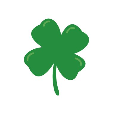 Yeşil dört yapraklı yonca. St. Patrick festivalinde iyi şanslar simgesi.