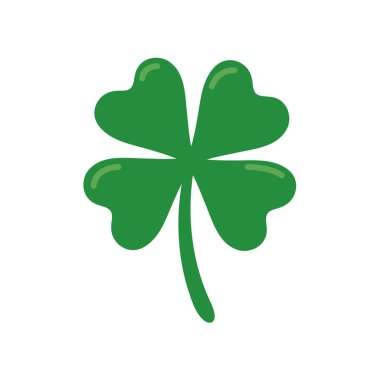 Yeşil dört yapraklı yonca. St. Patrick festivalinde iyi şanslar simgesi.