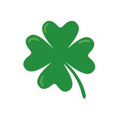 Yeşil dört yapraklı yonca. St. Patrick festivalinde iyi şanslar simgesi.