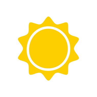 Güneş ikonu. Güneşin silueti bir bahar sabahı ışıl ışıl parlıyor