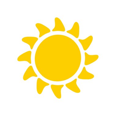 Güneş ikonu. Güneşin silueti bir bahar sabahı ışıl ışıl parlıyor