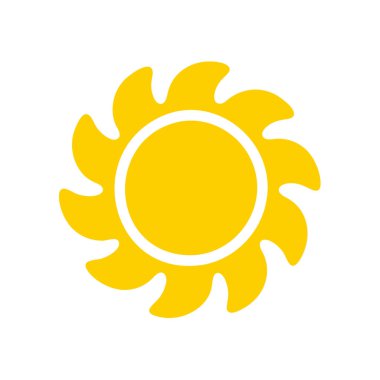 Güneş ikonu. Güneşin silueti bir bahar sabahı ışıl ışıl parlıyor