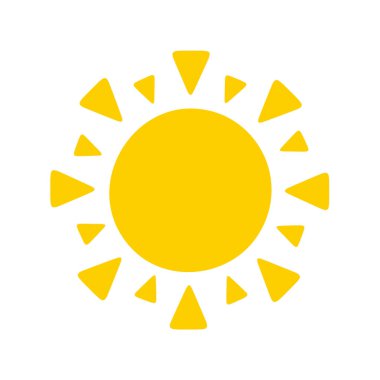 Güneş ikonu. Güneşin silueti bir bahar sabahı ışıl ışıl parlıyor