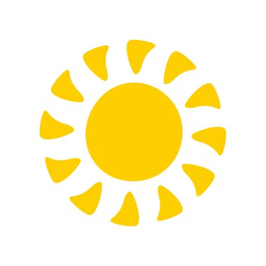 Güneş ikonu. Güneşin silueti bir bahar sabahı ışıl ışıl parlıyor