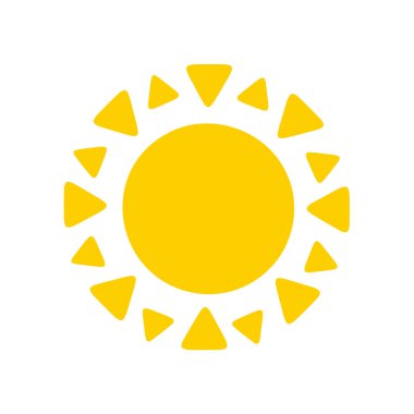 Güneş ikonu. Güneşin silueti bir bahar sabahı ışıl ışıl parlıyor