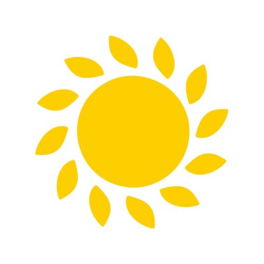 Güneş ikonu. Güneşin silueti bir bahar sabahı ışıl ışıl parlıyor