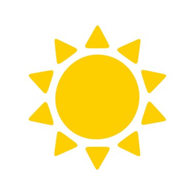 Güneş ikonu. Güneşin silueti bir bahar sabahı ışıl ışıl parlıyor