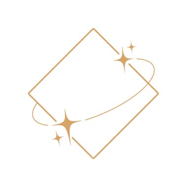 Basit modern estetik çizgi elementleri Parlak yıldızlı modern geometrik doğrusal çerçeve.