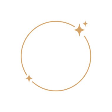 Basit modern estetik çizgi elementleri Parlak yıldızlı modern geometrik doğrusal çerçeve.