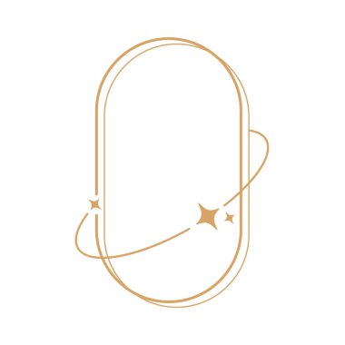 Basit modern estetik çizgi elementleri Parlak yıldızlı modern geometrik doğrusal çerçeve.