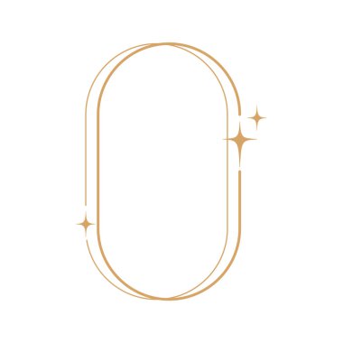 Basit modern estetik çizgi elementleri Parlak yıldızlı modern geometrik doğrusal çerçeve.