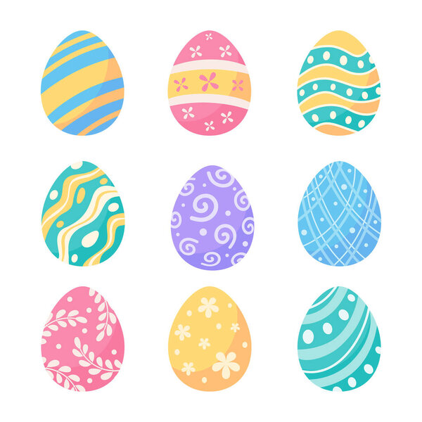 Easter eggs decorated with colorful patterns For an Easter egg search activity with the kids.