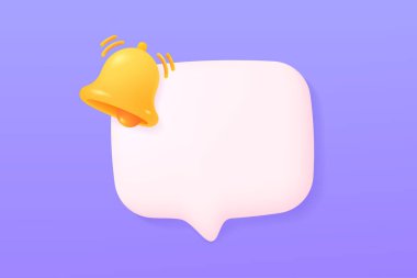 Boş metin kutusundaki yeni olayın üç boyutlu bildirim çanı sesli bildirimi