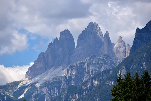 Tre Cime Lavaredo Одне Найвідоміших Скельних Видовищ Доломітів Центральний Пік — стокове фото