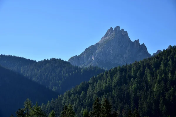 Góra Pollice Wysokości 2259 Metrów Nieco Odosobniona Góra Dolinie Braies — Zdjęcie stockowe