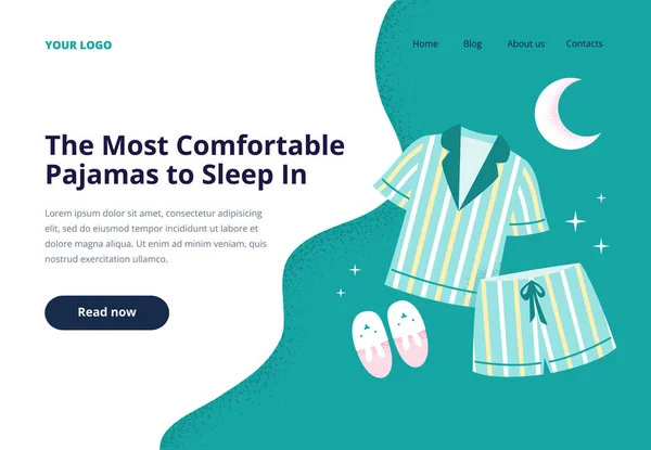 Pijamas Bonitos Confortáveis Para Melhor Sono Relaxamento Conceito Sono Saudável —  Vetores de Stock