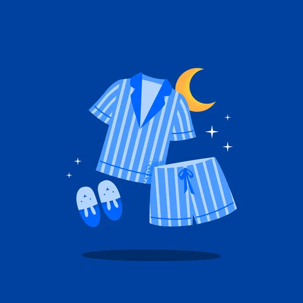 Tatlı Rahat Pijamalar Daha Iyi Uyumak Için Rahatlama Sağlıklı Uyku — Stok Vektör