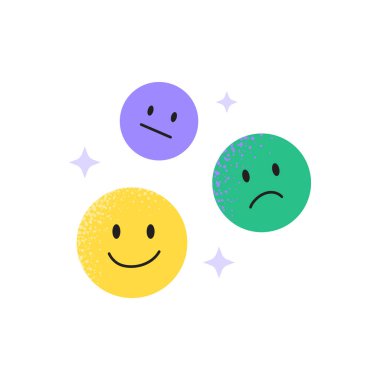 Sağlık ve dengeli bir yaşam. Zihinsel ve duygusal sağlık ikonu. Beyaz arka planda izole edilmiş vektör düz illüstrasyon..