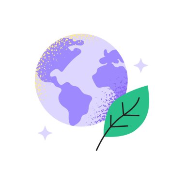 Sağlık ve dengeli bir yaşam. Çevreye ve ekoloji ikonuna dikkat edin. Beyaz arkaplanda izole edilmiş vektör düz illüstrasyon.