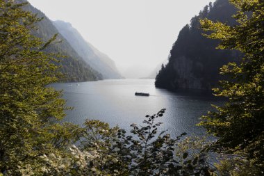 Berchtesgaden 'deki Konigssee Gölü Ulusal Parkı, Bavyera, Almanya