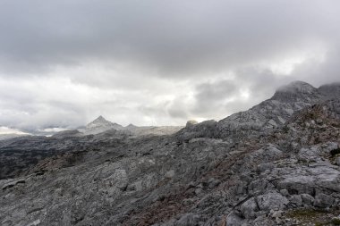 Steinernes Meer, sonbaharda Bavyera, Almanya ve Avusturya 'da dağ manzarası