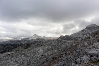Steinernes Meer, sonbaharda Bavyera, Almanya ve Avusturya 'da dağ manzarası