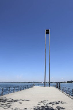 Bregenz harbor entrance, Austria on Lake Constance in summertime clipart