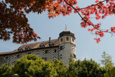 Oberstadt (Yukarı Şehir), Avusturya 'nın Bregenz kentinde yaz mevsiminde Constance Gölü üzerine