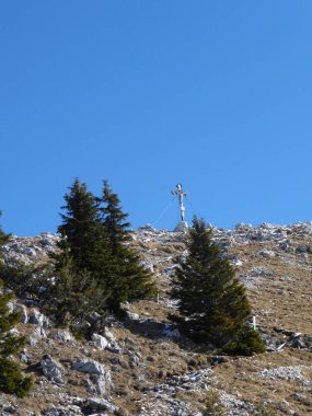 Breitenstein Zirvesi sonbaharda Almanya 'nın Bavyera kentinde