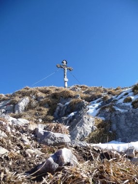 Breitenstein Zirvesi sonbaharda Almanya 'nın Bavyera kentinde