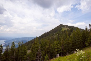 Yaz mevsiminde Wallberg ve Setzberg Dağları, Bavyera, Almanya