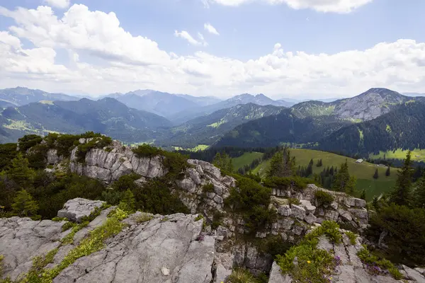 stock image Mountain hiking Wallberg and Setzberg mountain, Bavaria, Germany,  in summertime