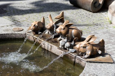 Konstanz 'da Kaiserbrunnen, Almanya' da Constance Gölü