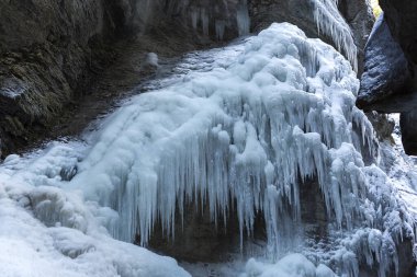 Partnachklamm or Partnach gorge in wintertime, Bavaria, German clipart