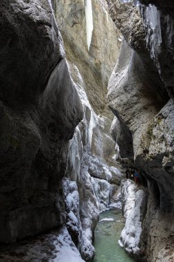 Partnachklamm or Partnach gorge in wintertime, Bavaria, German clipart