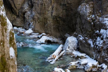 Partnachklamm or Partnach gorge in wintertime, Bavaria, German clipart