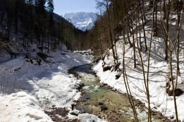 Partnachklamm or Partnach gorge in wintertime, Bavaria, German clipart