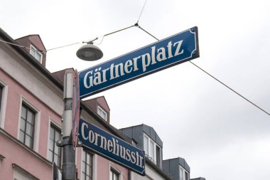 Gartnerplatz Münih, Bavyera, Almanya 'da yaz mevsiminde