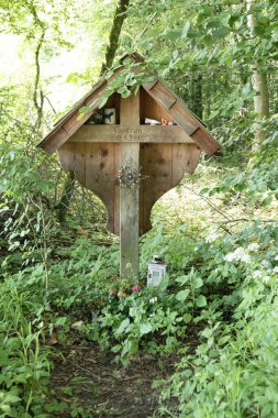 Schaftlarn 'dan Andechs' e yürüyüş yolu, Münih Yolu, St. James, Bavyera, Almanya