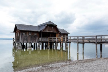 Ammersee Gölü 'ndeki ünlü hamam, Münih Yolu St. James, Bavyera, Almanya