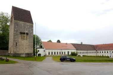 Church of Wessobrunn, Munich Way of St. James, Bavaria, Germany in summertime clipart