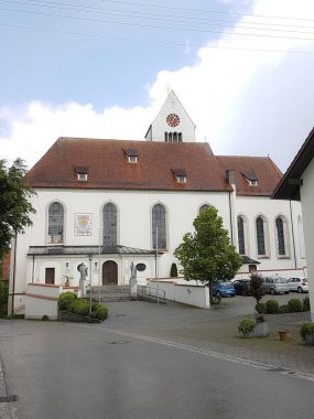 Marktoberdorf church, Munich Way of St. James, Bavaria, Germany in summertime clipart