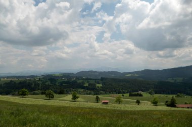 Ahegg 'den Weitnau' ya yürüyüş yolu, Münih Yolu, St. James, Bavyera, Almanya
