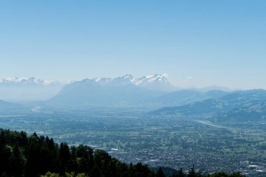 Pfander dağından Bodensee Gölü 'ne panoramik manzara, Vorarlberg, Avusturya