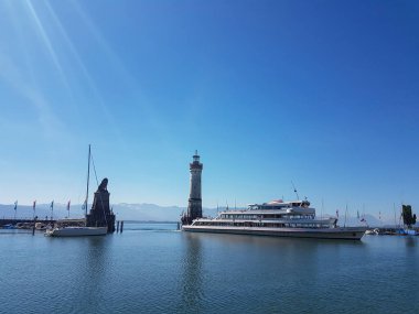 Lindau Limanı, Bavyera, Almanya 'da yaz mevsiminde