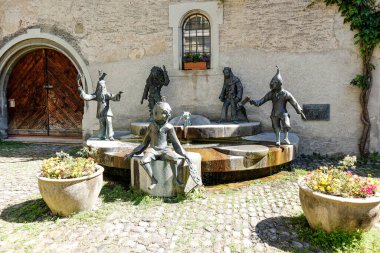 Narrenbrunnen, Lindau 'da Constance Gölü, Bavyera, Almanya