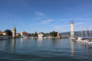 Constance Gölü, Bavyera, Almanya 'da yaz mevsiminde Lindau Limanı